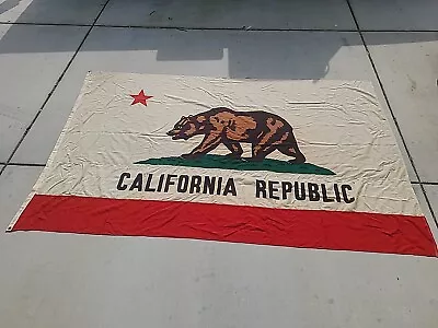 VTG California Republic Bear Flag 6x10 Ft. Nyla-wool Paramount Flag WWII Era 40s • $1599.99