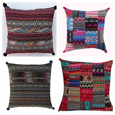 Handmade Cotton Kilim HandLoomed Floor Pillow Bohemian Cushion Cover 16  20  24  • £8.99