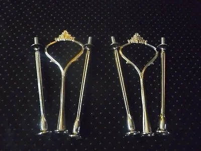 2  X3 Tier Silver Cake Stand Fittings Rod Set -Buffet - Ideal Wedding Party Etc • £3.75