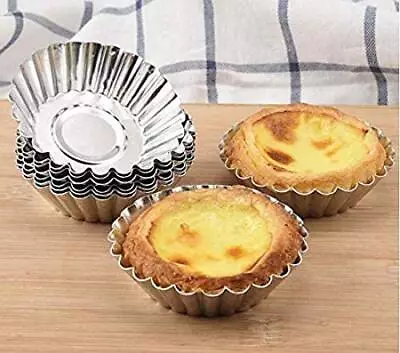 10 Pcs Stainless Steel Mini Tart/Pie Pans Reusable Tartlet Cupcake Baking Mol... • $15.62