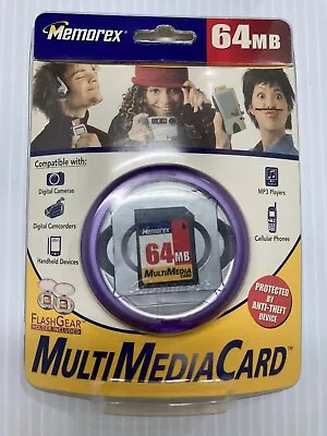 Memorex 64mb Multimedia Memory Card- NEW SEALED Vintage 2002 W/ Flashgear Holder • $12.99