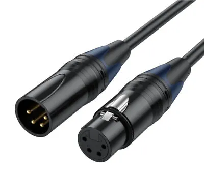 XLR 4 Pin Male To Female Power Supply Cable For DSLR Camera Monitor Recorder • £19.95