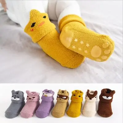 £3.57 • Buy Unisex Baby Kids Toddler Slippers Socks Anti-slip Cartoon Shoes Warm Winter Soft