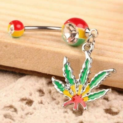 $1.66 • Buy Leaf Belly Navel Button Rings Body Piercing Beauty Belly Rings Women