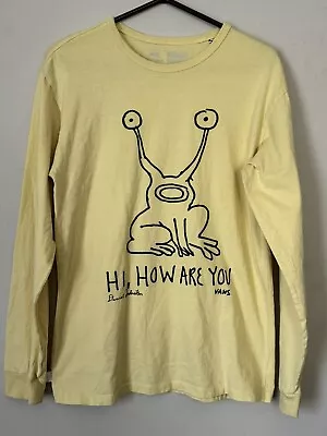 Nc Mens M Yellow Vans Daniel Johnston Alien Hi How Are You Long Sleeve T Shirt • $29.99