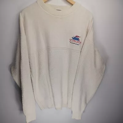 Vintage Vantage Sweater Adult L Cream  Steamboatin' Mississippi Queen USA Made • $25