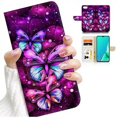 ( For IPhone 6 Plus / 6S Plus ) Flip Case Cover AJ24198 Purple Butterfly • $12.99