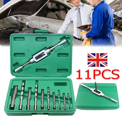 11pc/Set Broken Screw Extractor Drill Bit Bolt Stud Remover Easy Out Kit W/Case • £8.49