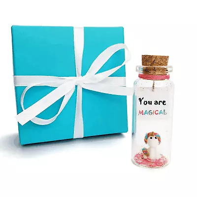 Tiny Magical Message In A Bottle Gift Idea Inspirational Gifts In Teal Gift Box • $26.99