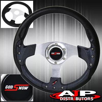 For 320mm Jdm Steering Wheel Carbon Fiber/Silver/Black Godsnow Horn • $40.99
