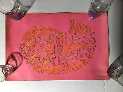 Vintage 1960’s Blacklight Poster - Happiness Is Happiness • $14.99