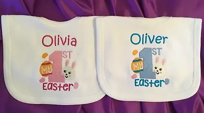 Personalised Baby Bib My 1st Easter First Easter Bib Any Name Toddler Baby • £4.99