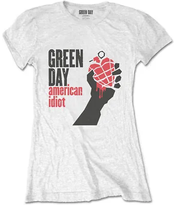 £13.99 • Buy Green Day American Idiot White Womens Fitted T-Shirt - OFFICIAL