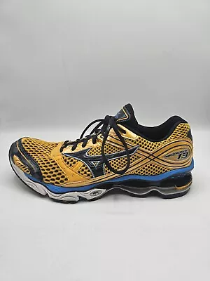 Mizuno Wave Creation 13 Mens SZ 11 Yellow Blue Athletic Running Shoes 8KN-20039 • $42.99