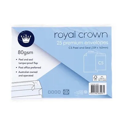 Premium Envelopes Letter Mail C5 229mm X 162mm Peel And Seal NEW 25 Pack 80gsm • $7.99