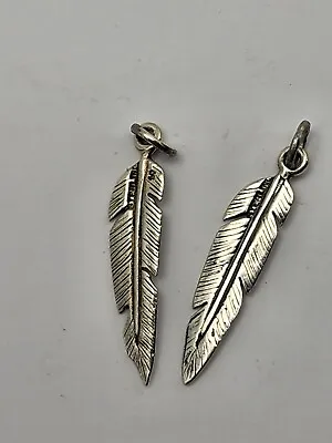 Pair Of Vintage Native American Indian Sterling Silver Feather Charms 69 • $47.99