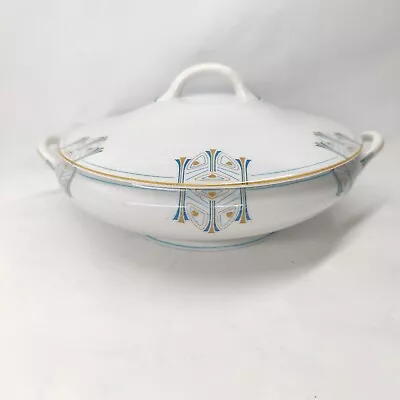 Art Deco OPCo Syracuse USA Oval Covered Serving Bowl Vintage SY35 Pattern GC Rar • $95