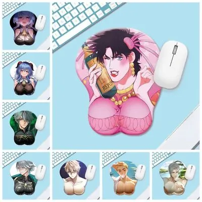 Mouse Pad  Creative Cartoon Anime Pink3D Mouse Pad Chest Gel Silicone Mousepad❀ • £10.74