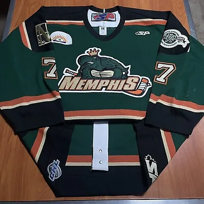 Game Worn Authentic Mark Cole Memphis Riverkings CHL Hockey Jersey Used Green 56 • $285