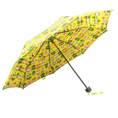 $9.95 • Buy Shelta Compact Manual Mini Maxi Cartoon Owl Lime Umbrella