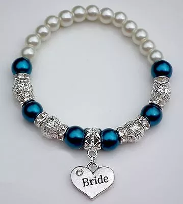Personalised Charm Bracelet Bridesmaid Bride Flower Girl Sister Wedding Gift Box • £5.95