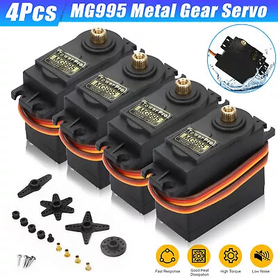 4Pcs Waterproof MG995 Metal Gear Digital Servo High Torque For RC Helicopter Car • $20.48