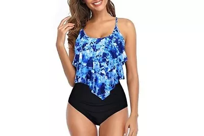 Size 8-10 (S) | Flyily Two Piece High Waisted Swim Set Tankini & Briefs | W20 • £14.95