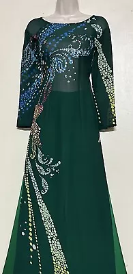 Ao Dai Silk Green Design Vietnamese Dress With Pant- Size: X-Small • $40