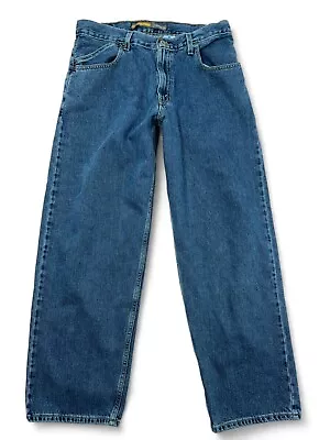 Levis Silvertab Baggy Jeans Men 34x32 Blue Medium Wash Wide Leg Y2K Skate Grunge • $69