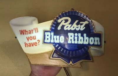 1950s Pabst Blue Ribbon On Tap Lighted Plastic Sign What'll You Have? Vintage • $149.99