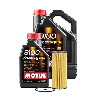 6L Motul 8100 X-CESS GEN2 5W-40 Wix Filter Motor Oil Change Kit API SN • $70.95