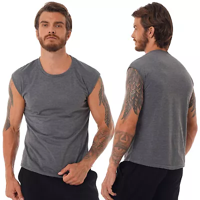 Mens Fashion V Neck Sleeveless T-Shirt Solid Color Vest Holiday Beach Tank Tops • $8.66