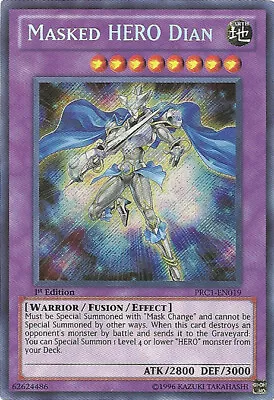 Yugioh! LP Masked HERO Dian - PRC1-EN019 - Secret Rare - 1st Edition Lightly Pla • $1.06