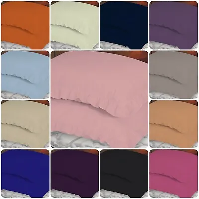 £5.30 • Buy 2X Luxury Frilled Pillowcases Plain Dyed Oxford Frilly Edge Bedroom Pillow Cover