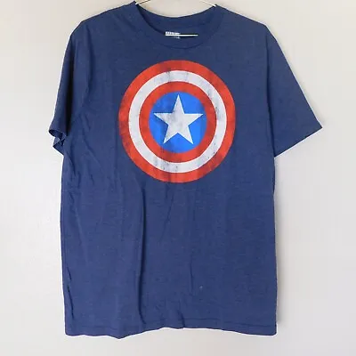 Marvel Mad Engine Tee Shirt Adult L Captain America Shield Super Hero Graphic • $11.87