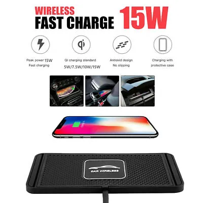 $15.80 • Buy Car QI Wireless Fast Charging Charger Mat Non-Slip Pad Holder For Mobiles