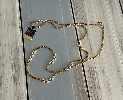 NWT! Monet Gorgeous Vintage Weaved Chain Necklace W Faux Fresh Water Pearls • $24