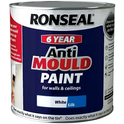 £12.95 • Buy Ronseal 6 Year Anti Mould Paint  Walls Ceilings Kitchen Bathroom Basement Damp