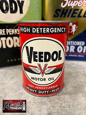 1950’s VEEDOL Heavy Duty Motor Oil Can 1 Qt. - Gas & Oil • $150
