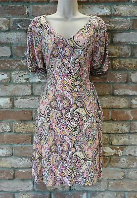 NEXT BNWT Ladies Casual  Jersey  Floral Boho Wrap Dress Summer Spring Pink Multi • £15.99