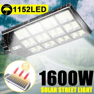$144.55 • Buy Commercial 990000000000LM 1600W Solar Street Light IP67 Dusk-Dawn Road Lamp+Pole