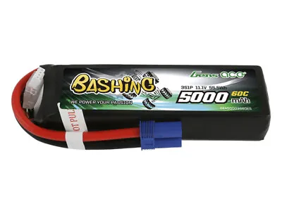 Gens Ace Bashing LiPo 5000mAh 11.1v 60C With EC5 O-GC3S5000-60E5 • £58.10