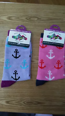 Women's Socks - Anchor Design (1 Mismatched Pair) • $5.99