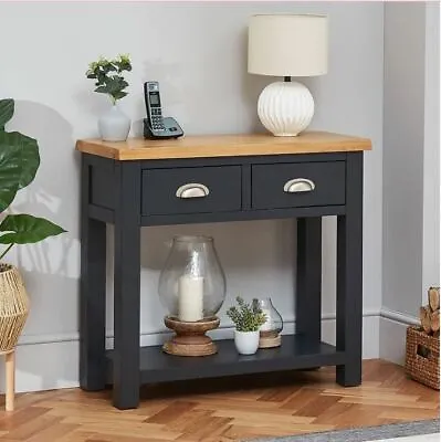 Cotswold Charcoal Grey Painted 2 Drawer Hall Console Table - FC17 • £219