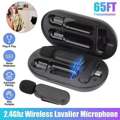 Mini Wireless Lavalier Microphone Audio Video Recording For Android IPhone 65FT • $18.98