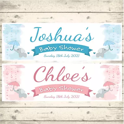 2 Personalised Banners Baby Shower - Girl Boy Unisex Girl Unisex Boy • £3.19