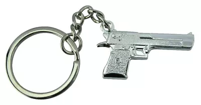 Silver Collectable Metal Pistol Toy Gun Keyring Key Chain Mens Boys Gift Idea Uk • £3.69