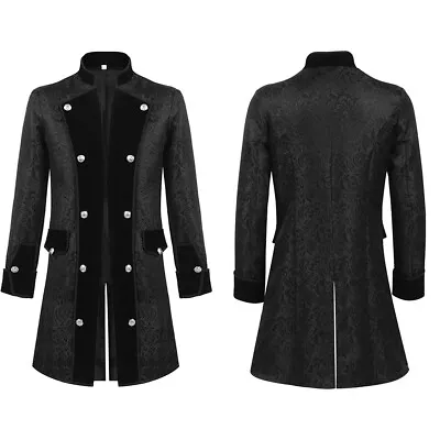 Mens Steampunk Tailcoat Retro Jacket Gothic Tuxedo Blazer Coats Party Dress Suit • $41.72