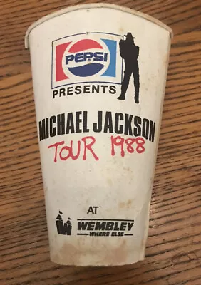 Michael Jackson Wembley Bad Tour Pepsi Original Merchandise 1988 Disposable Cup • $7.45