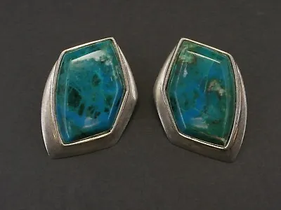 Estate Sterling Jay King Mine Finds Natural Turquoise Ladies Earrings 22g I9217 • $55.30